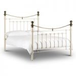 Victoria Stone White & Brass Bed – Single, Double or King Size